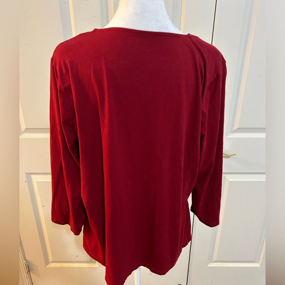 Talbots Red Wrap Top - Picture 4 of 5